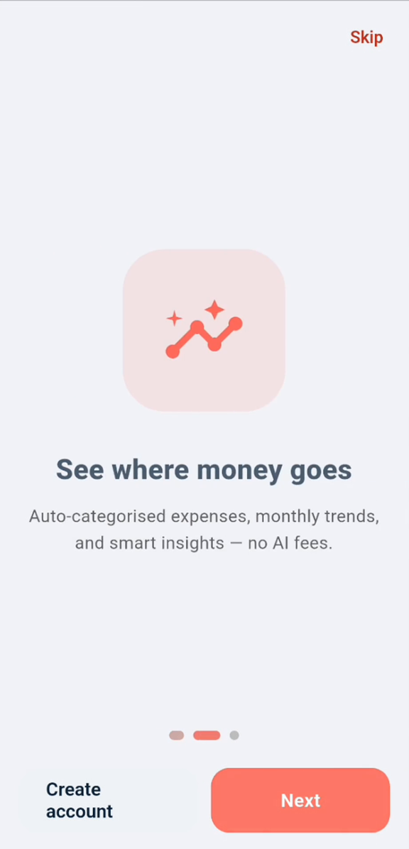 Onboarding screen: see where money goes